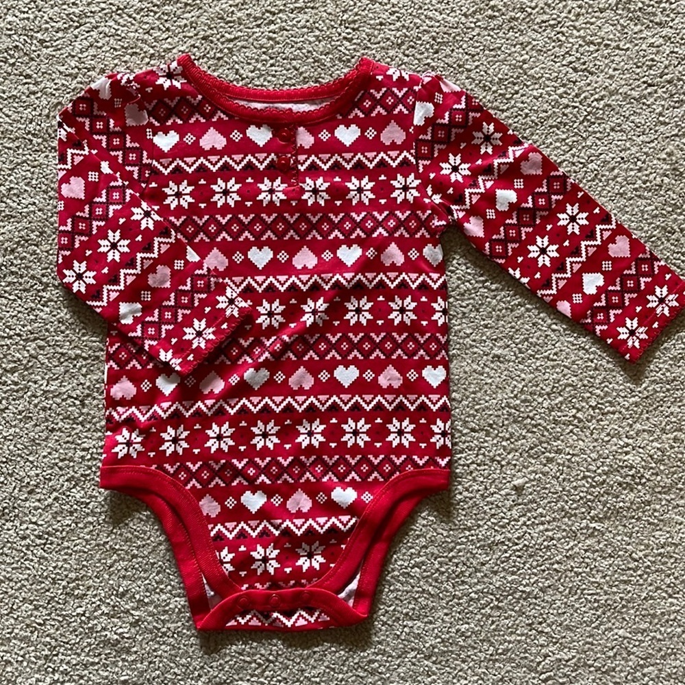 NWT Garanimals Red Heart Long Sleeve Onesie